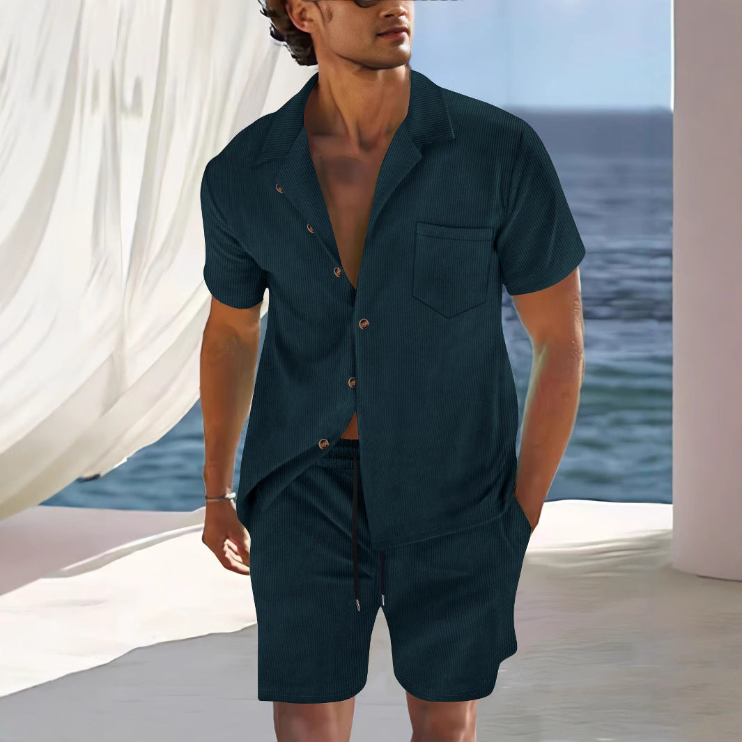 Herren Set | Slimfit | Mit Knopfleiste | Sommer Coastline