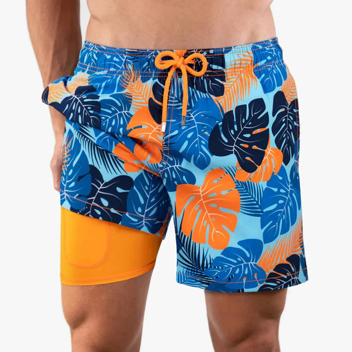 Herren Badeshorts | Straight | Tropisches Muster | Sommer
