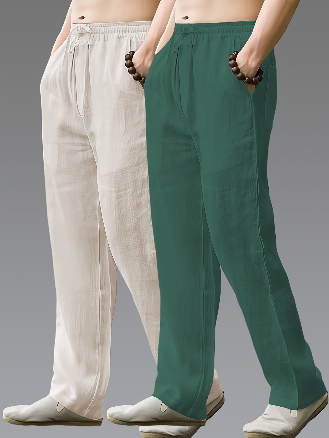 Herren Hose | Straight | Mit Kordelzug | Sommer