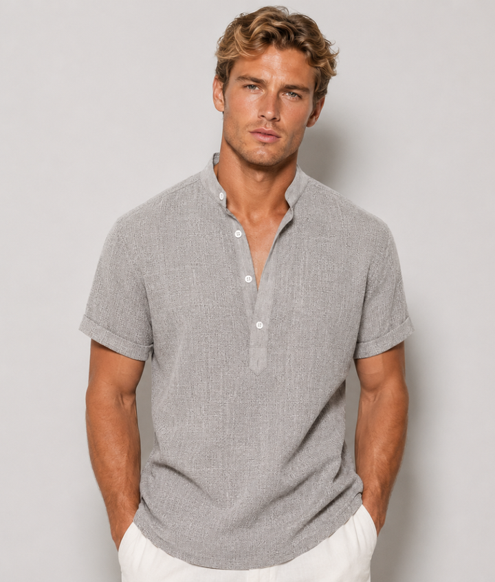 Herren Henley-Hemd | Gerade Passform | Mit Knopfleiste | Sommer