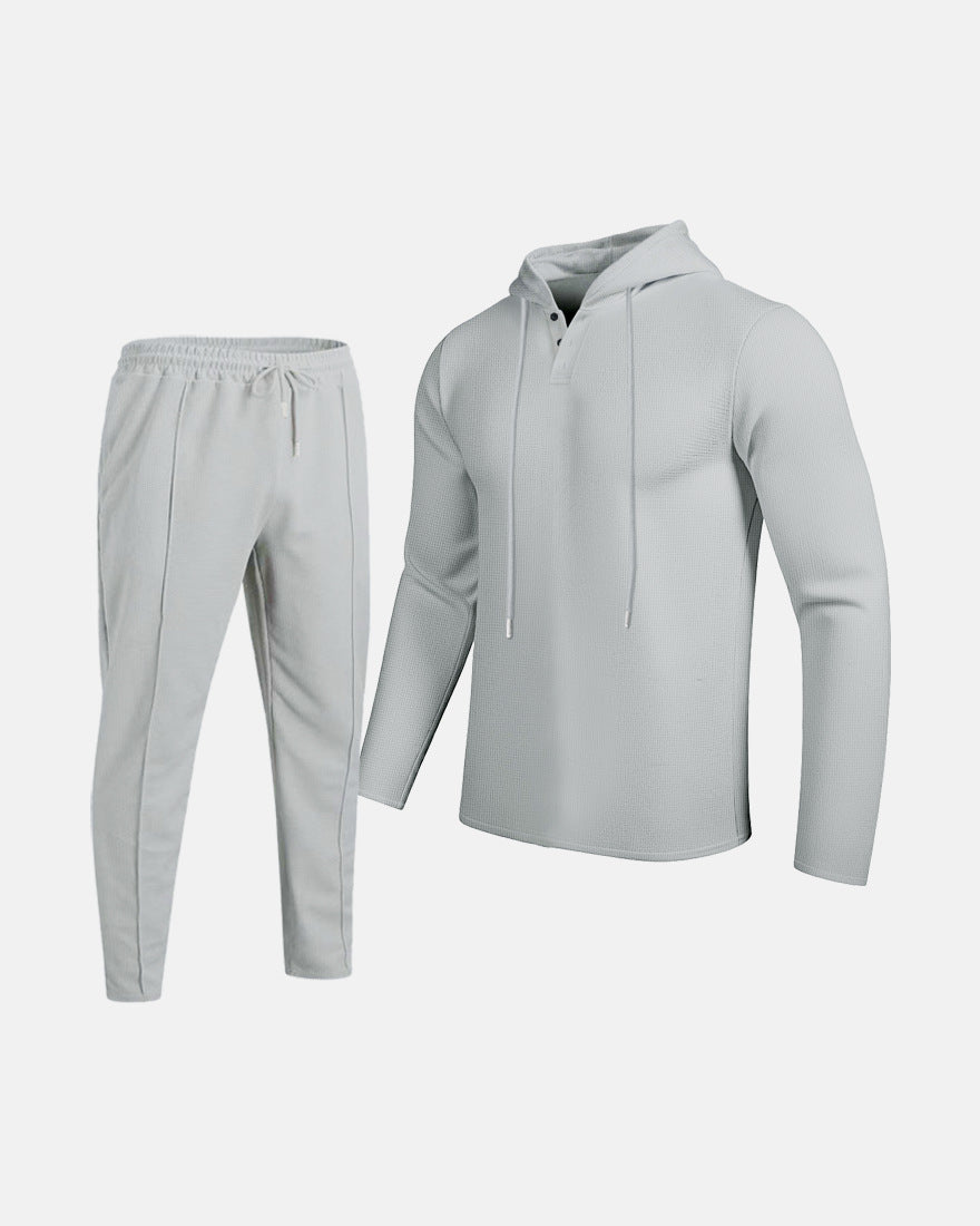 Herren Zweiteiliges Set | Kapuzen-Sweatshirt & Kordelzug-Hose | Lässig & Bequem | Frühling