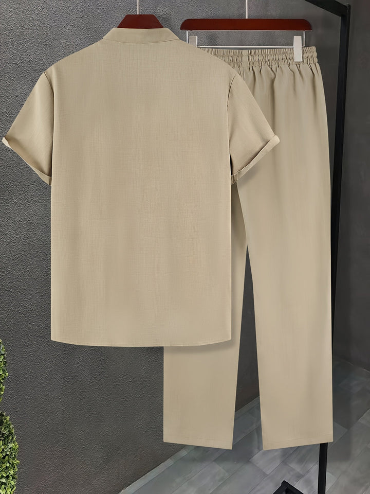 Herren Set | Relaxed Fit | Kurzarm &amp; Knopfleiste | Sommer
