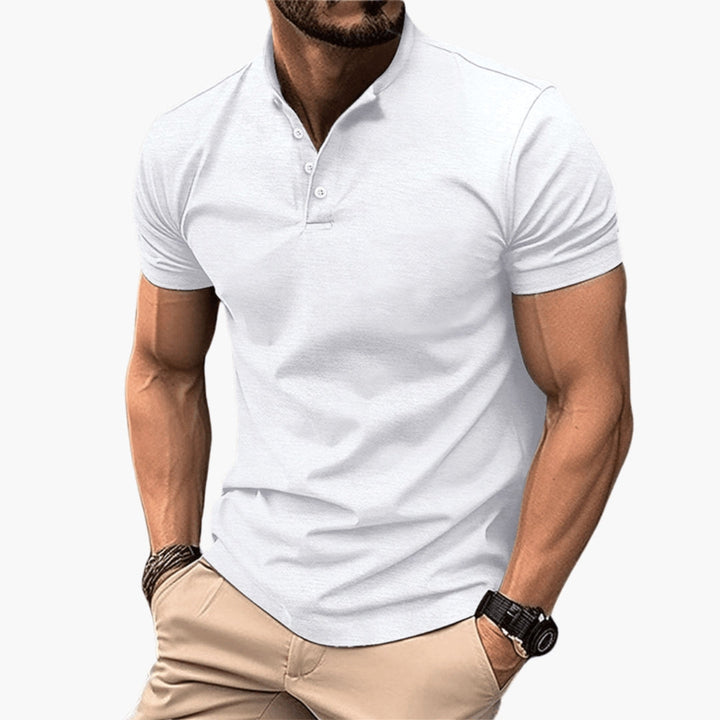 Herren T-Shirt | Slimfit | Mit Knöpfen | Sommer