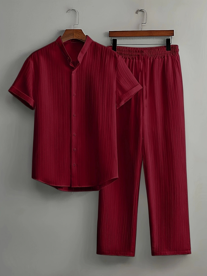 Herren Set | Strukturdesign | Lockerer Schnitt | Sommer