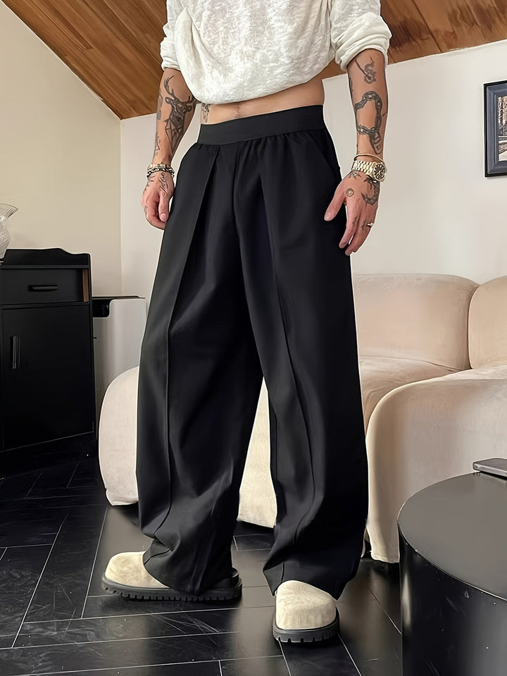 Herren Hose | Weite pijpen | Elastischer Bund | Sommer Lounge