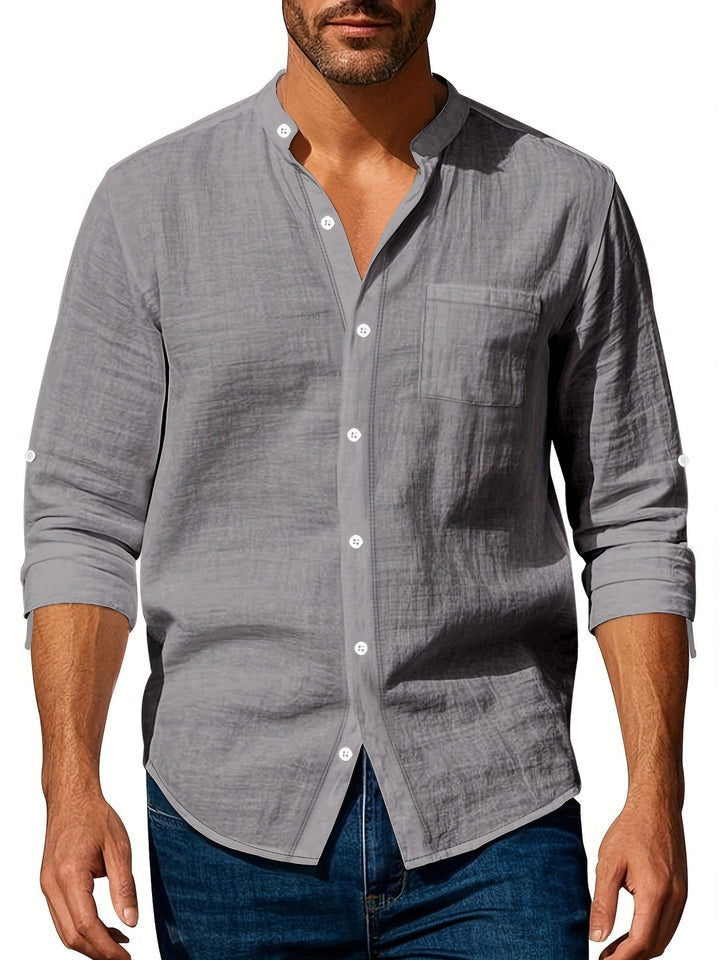 Herren Hemd | Straight | Stehkragen | Sommer