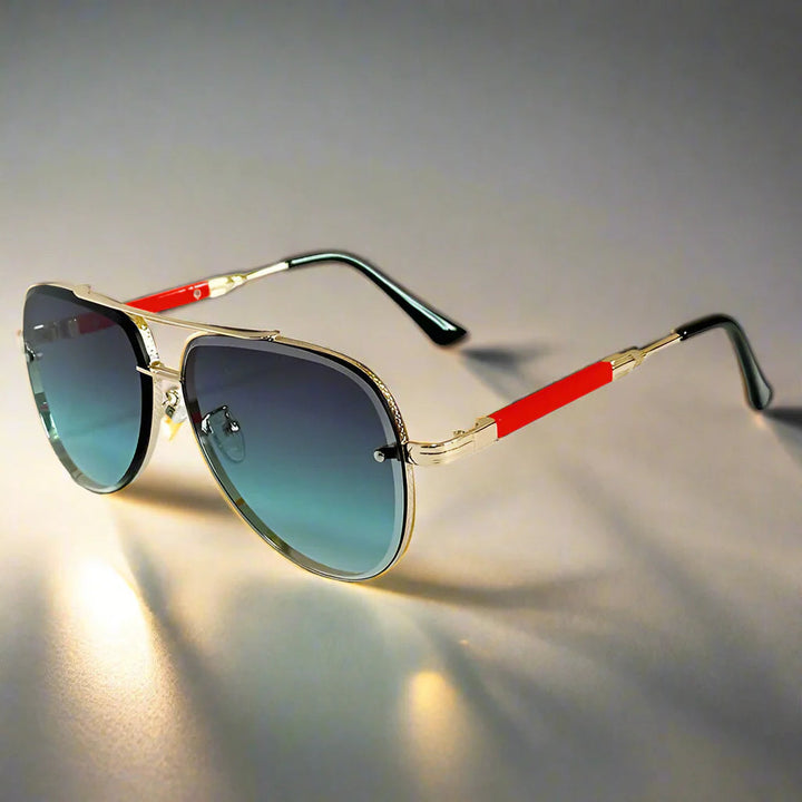 Sonnenbrille | Retro Aviator | Mit Nasensteg | Sommer Vision