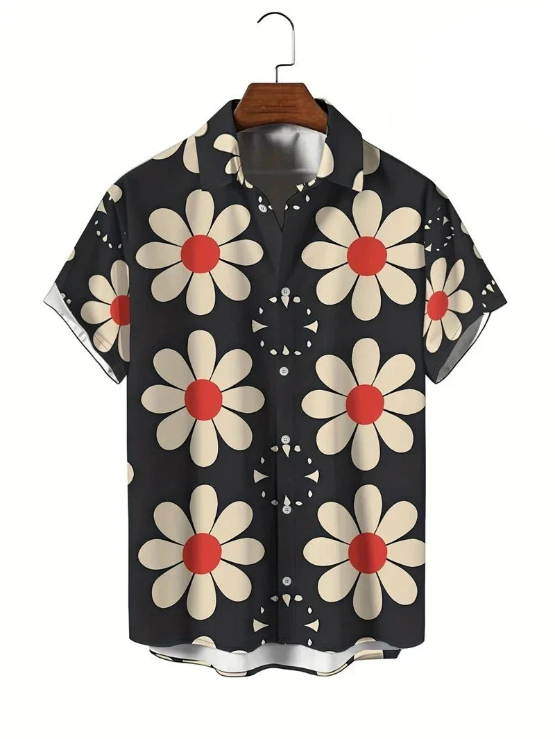 Herren Shirt | Blümchen | Kurzarm | Sommer