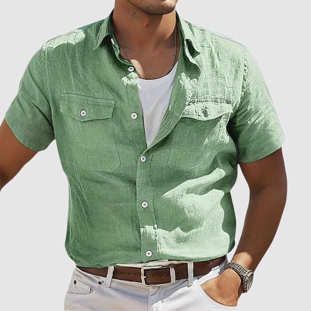 Herren Hemd | Gerade Passform | Mit Knopfleiste | Sommer