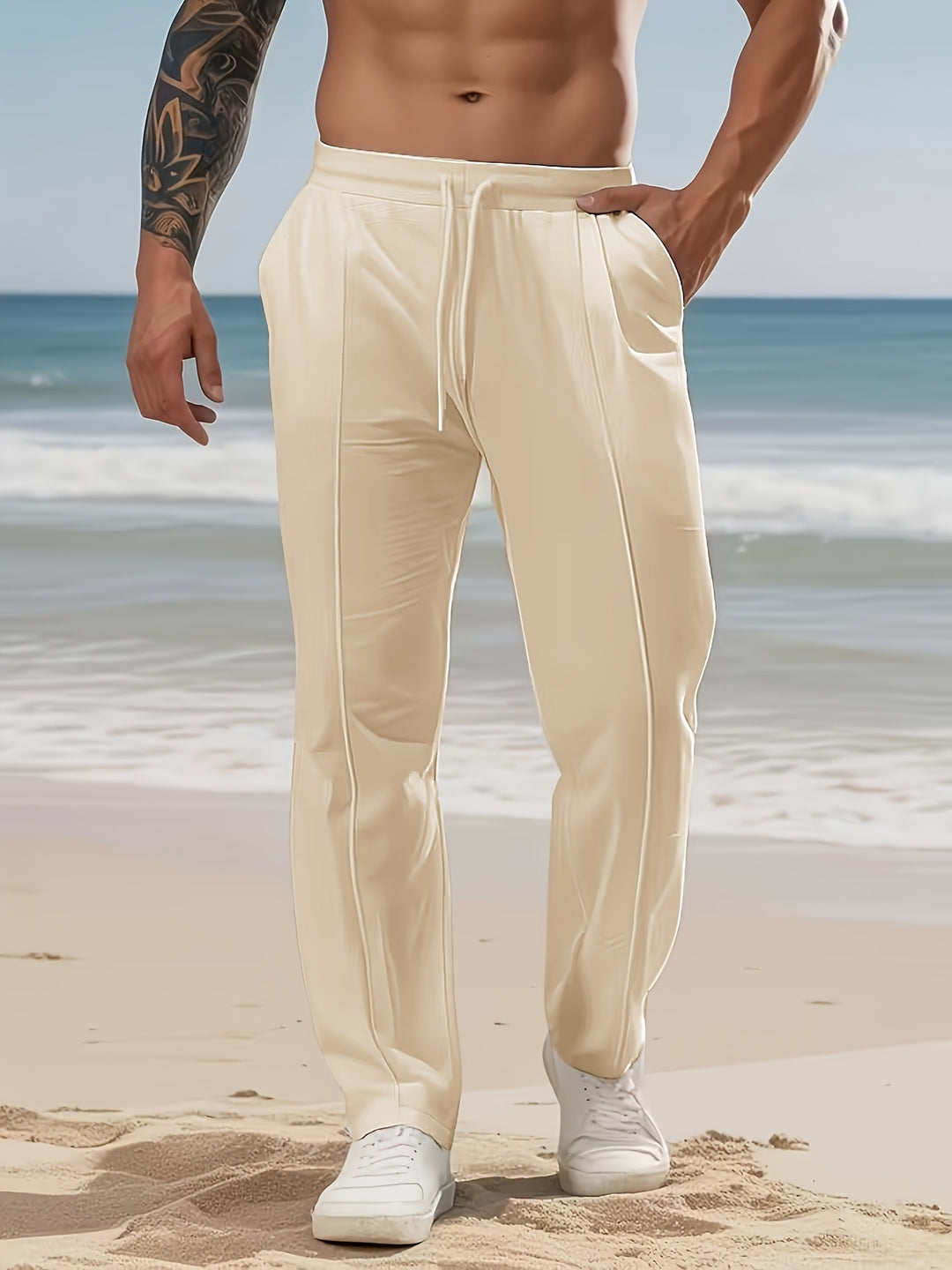 Herren Hose | Straight | Mit Elastikbund | Sommer