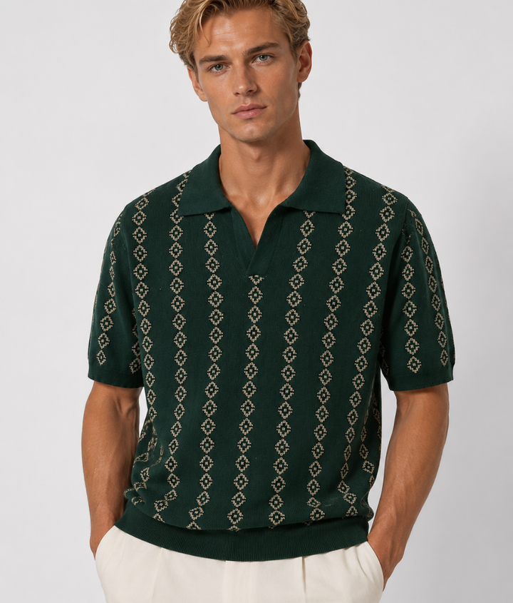 Herren Poloshirt | Gerade Passform | Strukturmuster | Sommer