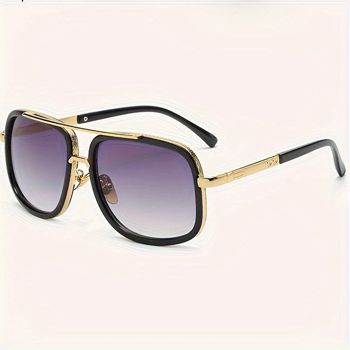 Herren sonnenbrille | Doppelter Steg & goldene Akzente | Klassisch & stilvoll