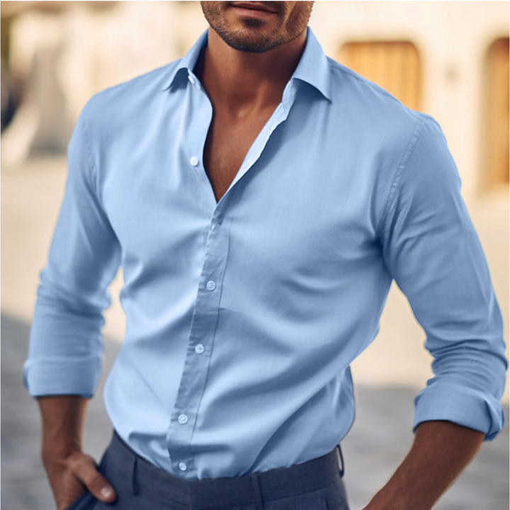 Herren Hemd | Slimfit Lange | Mit Knöpfen | Sommer