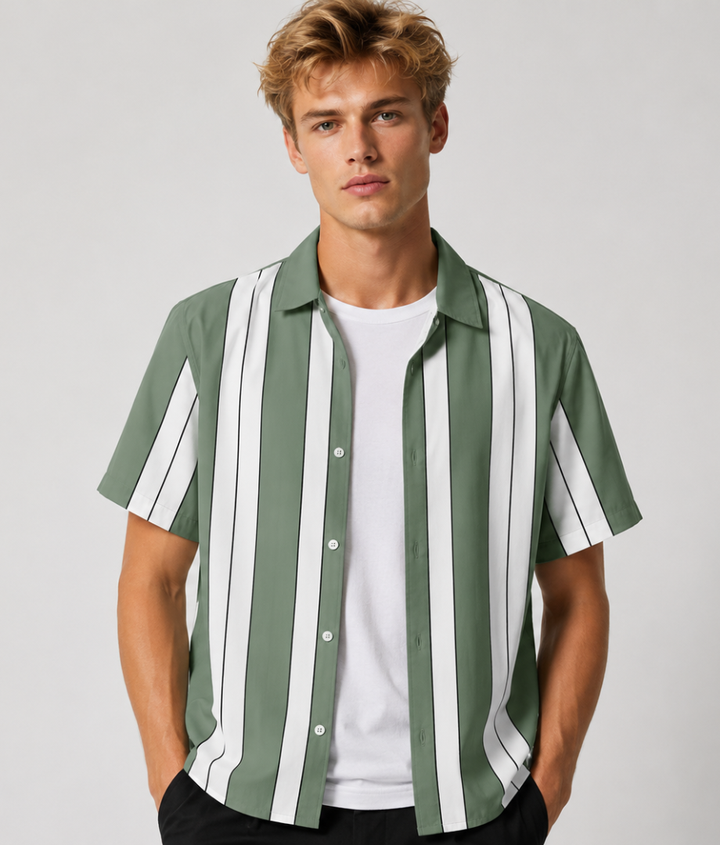 Herren Shirt | Mahjong-Muster | Retro-Stil | Sommer
