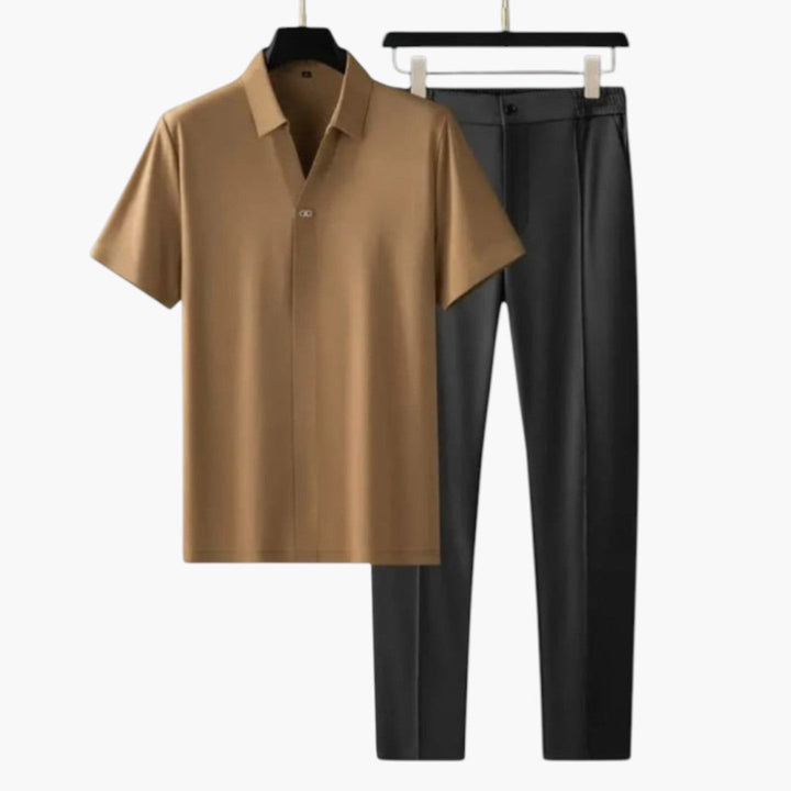 Herren Set | Kurzarmhemd &amp; Stoffhose | Eleganter Stil | Sommer