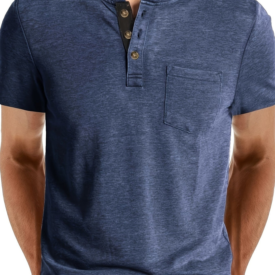 Herren T-Shirt | Slim Fit | Knopfleiste | Sommer
