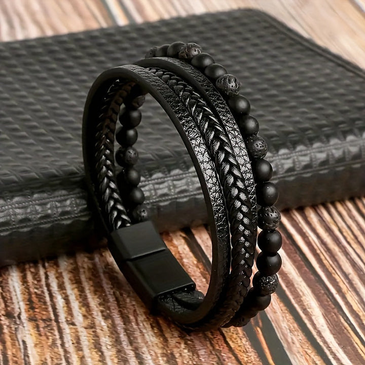 Herren Armband | Geflochten | Mehrlagig Design | Mit Verschluss