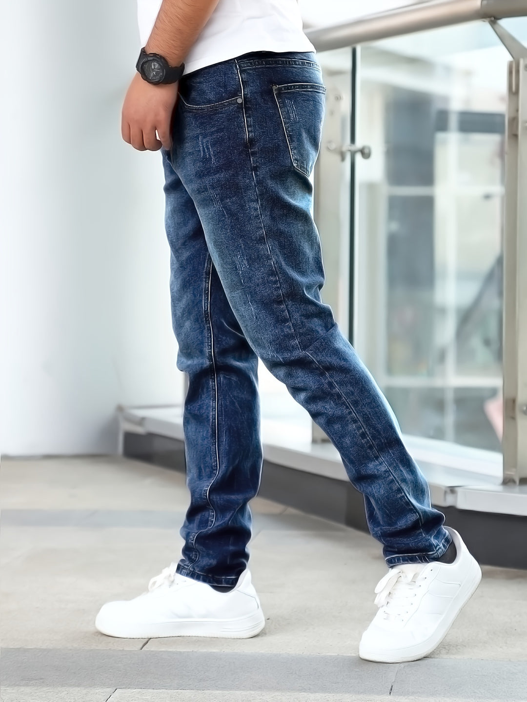 Herren Casual Jeans | Mittlere Dehnung & Klassisches Design | Denim-Hose