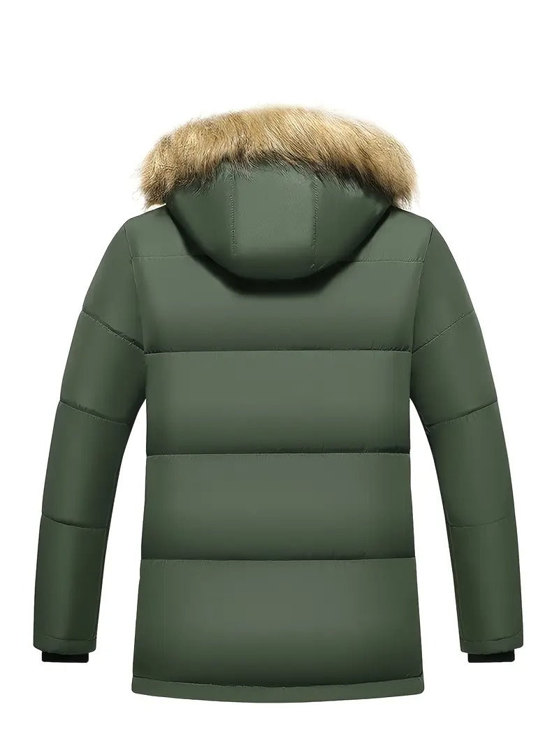 Winterjacke Herren | Gefütterte Kapuzenjacke | Warm Daunenjacke Herren