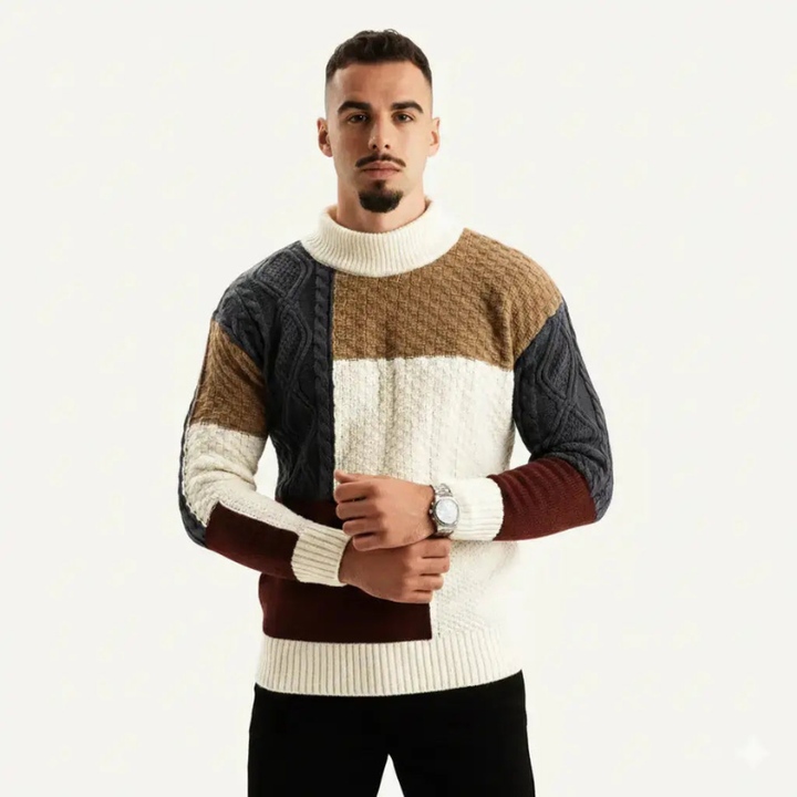 Pullover Herren | Strickpullover Herren Modern | Warmer Rollkragen Stil