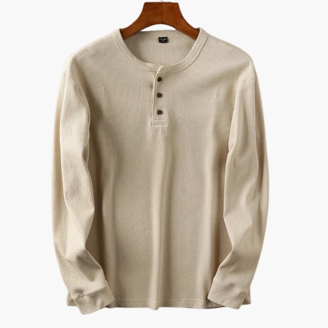 Herren Longsleeve | Straight | Mit Knöpfen | Herbst