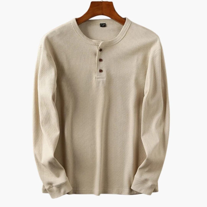 Herren Longsleeve | Straight | Mit Knöpfen | Herbst