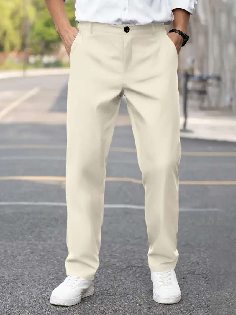 Herren Stoffhose | Slimfit Urban | Mit Knopfverschluss | Büro Frühling