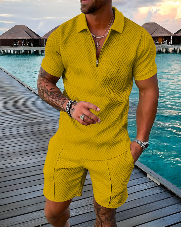 Herren Set | Poloshirt & Shorts | Bequem & Luftig | Für Sommer & Freizeit