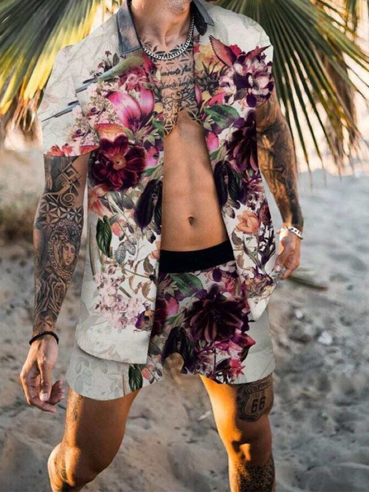 Herren Set | Oversized | Mit Knopfleiste | Sommer Oasis