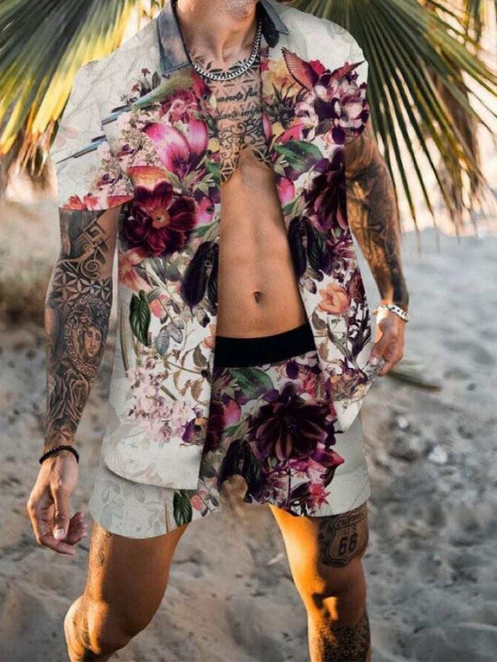 Herren Set | Oversized | Mit Knopfleiste | Sommer Oasis