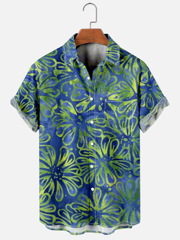 Herren Shirt | Tropenmuster | Kurzarm | Sommer