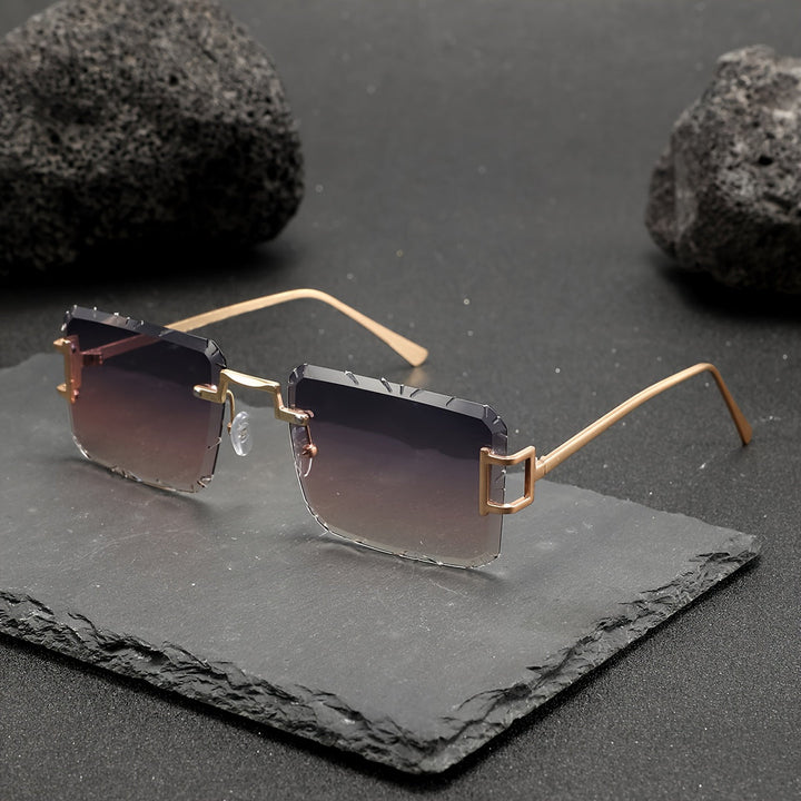 Herren Sonnenbrille | Retro | Randlos Design | Sommer