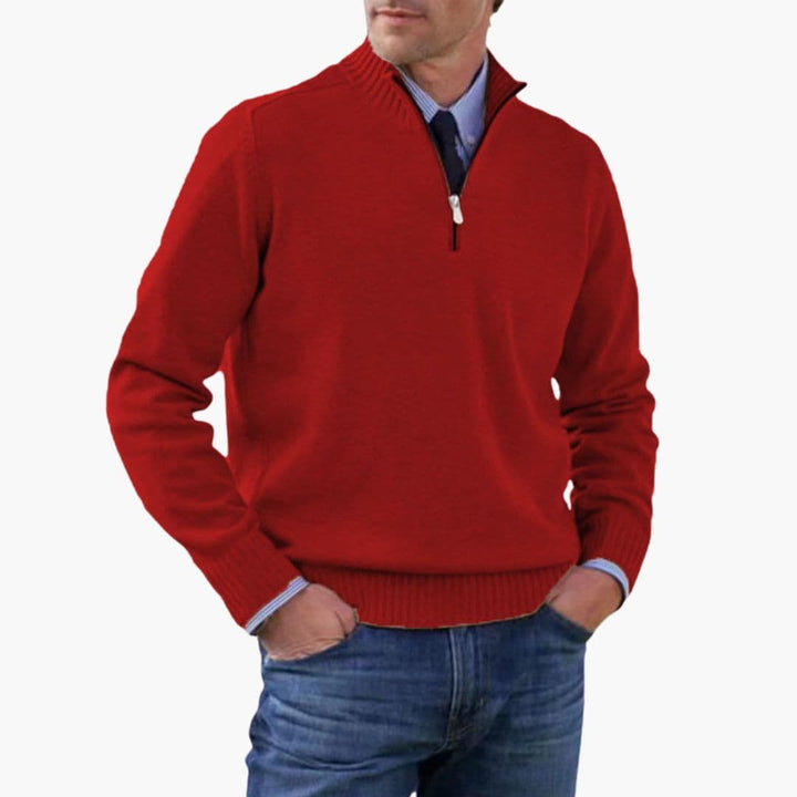 Pullover Herren | Halbzip Gerippter Saum | Modern Herren Pulli