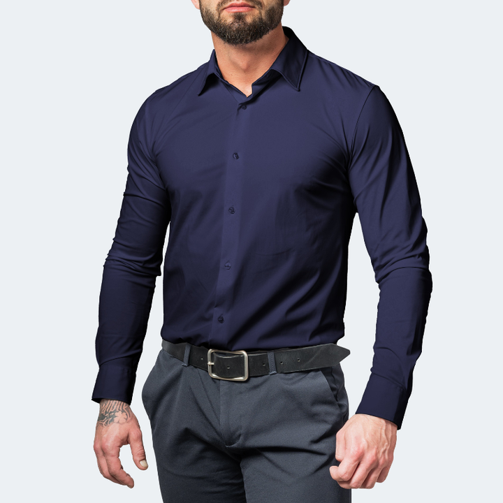 Herren Hemd | Knitterfreies Stretch Design | Modernes Herren Kleider