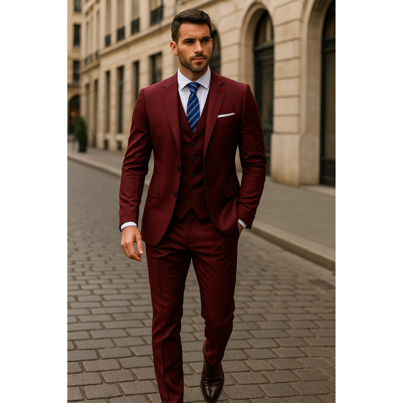 Herren Set | Slim Fit 3-teiliger Anzug | Elegante Herren Kleider
