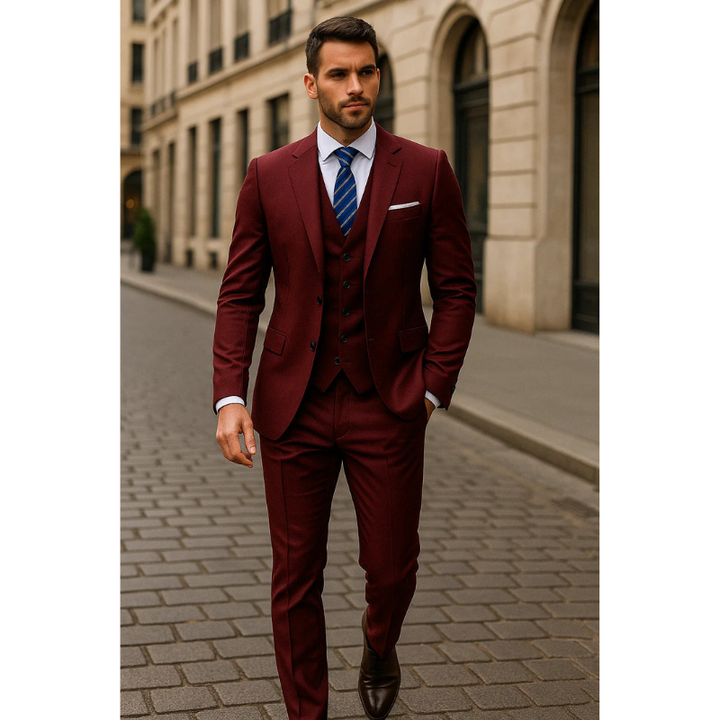 Herren Set | Slim Fit 3-teiliger Anzug | Elegante Herren Kleider