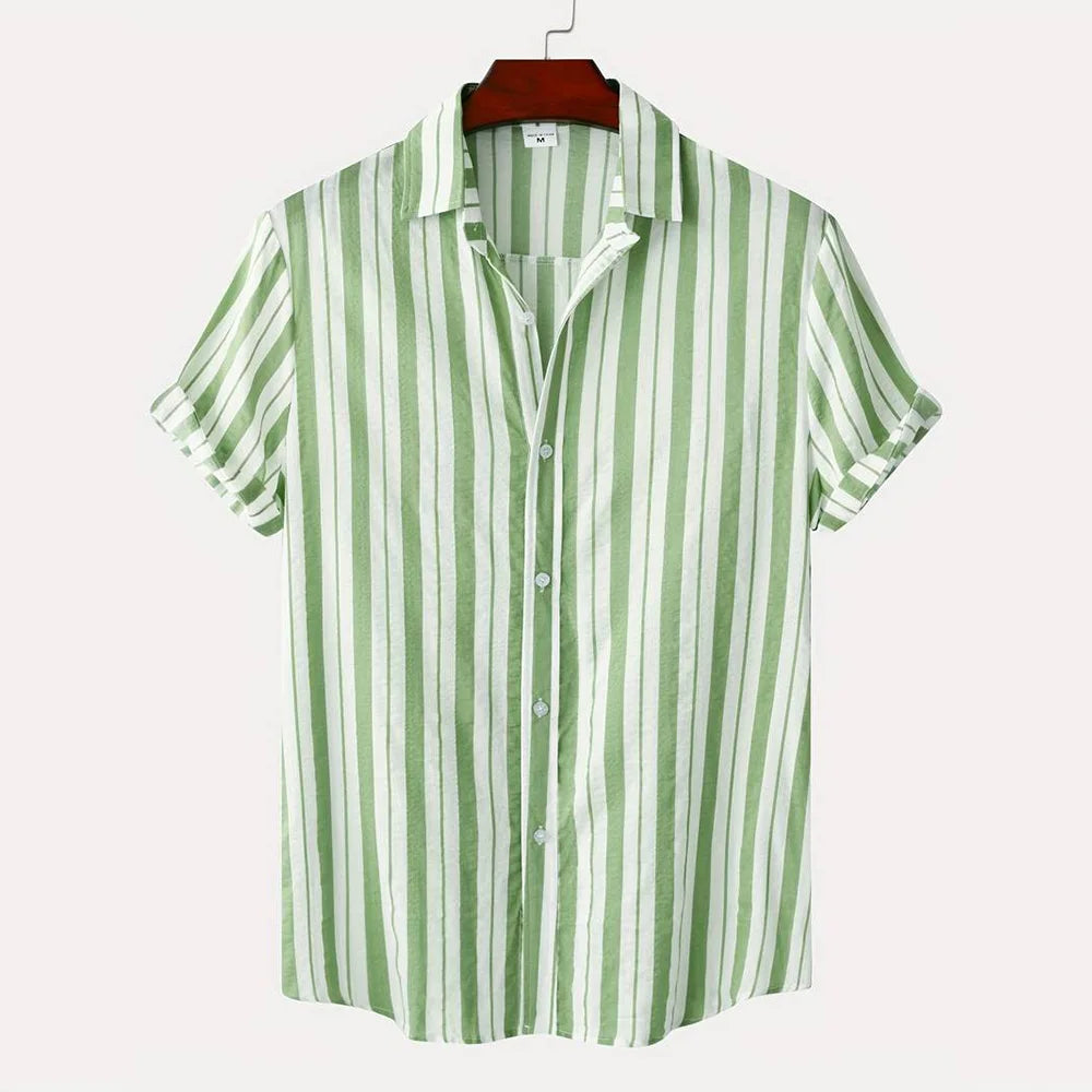Herren Shirt | Breite Streifen | Klassischer Kragen | Sommer
