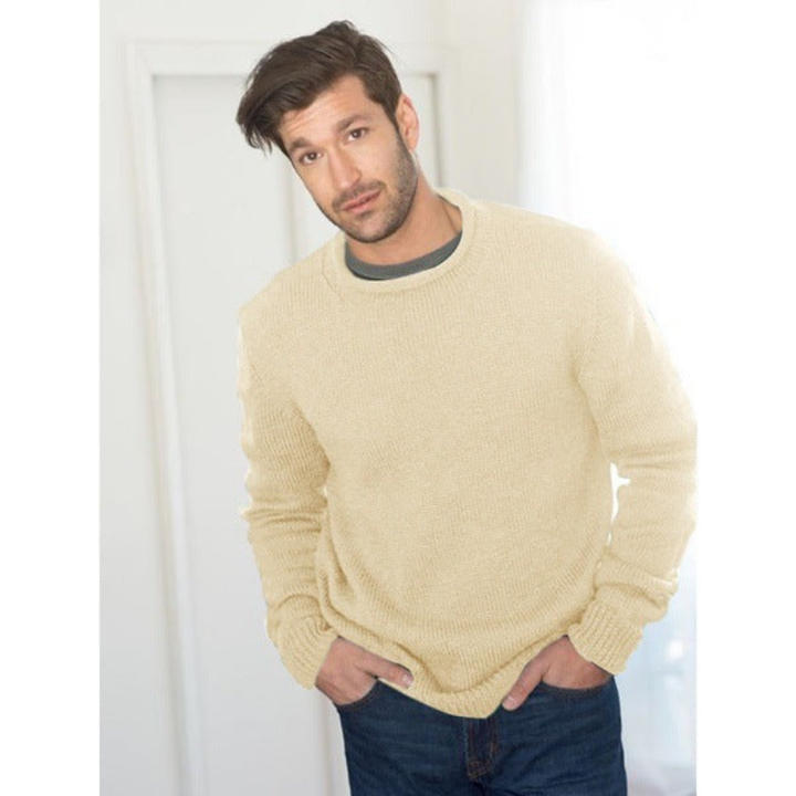 Strickpullover Herren | Grobstrick Rundhals | Bequemer Pullover