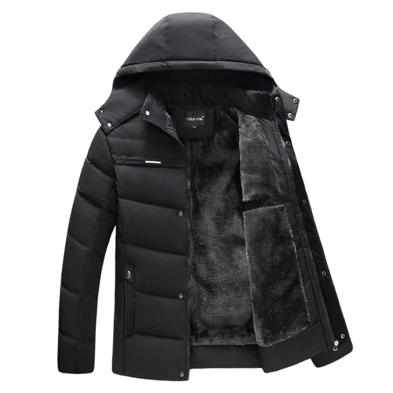 Winterjacke Herren | Jacke Herren Kapuze | Dick Gefüttert Casual