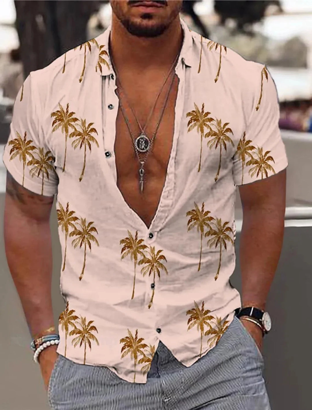 Herren Shirt | Tailliert | Knopfverschluss | Sommer