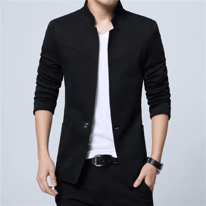 Herren Blazer | Moderner Stehkragen Slim | Elegant Kleider Look