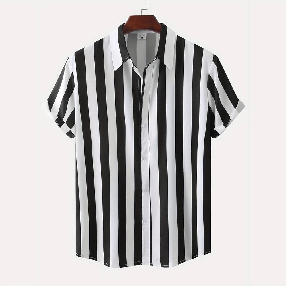 Herren Shirt | Breite Streifen | Klassischer Kragen | Sommer