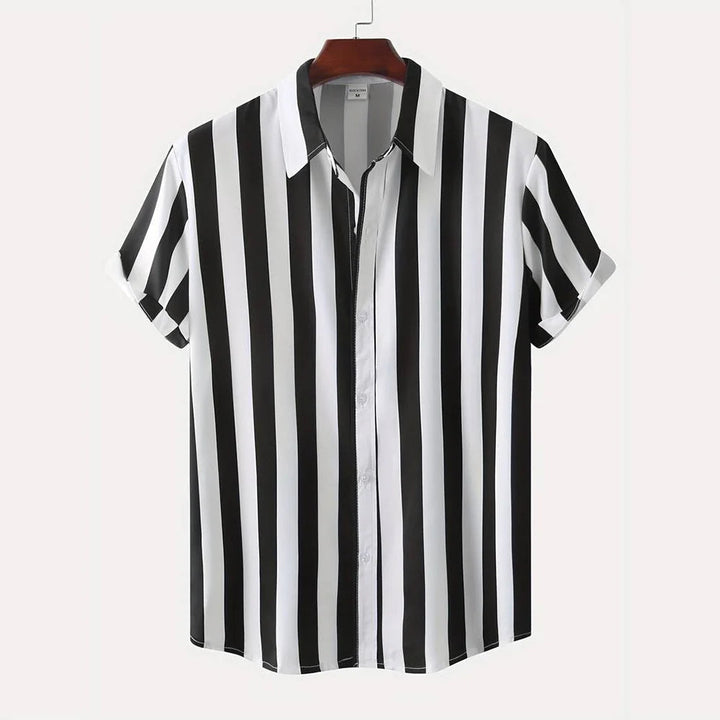 Herren Shirt | Breite Streifen | Klassischer Kragen | Sommer