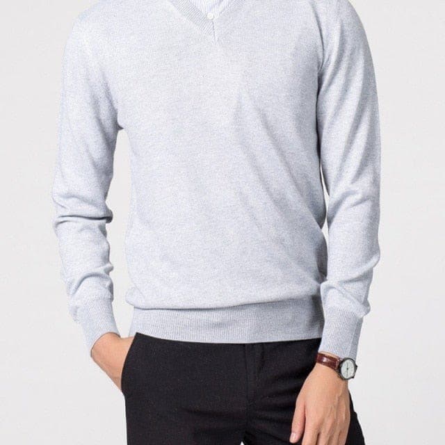 Pullover Herren | Klassischer V-Ausschnitt Style | Eleganter Herren Pulli