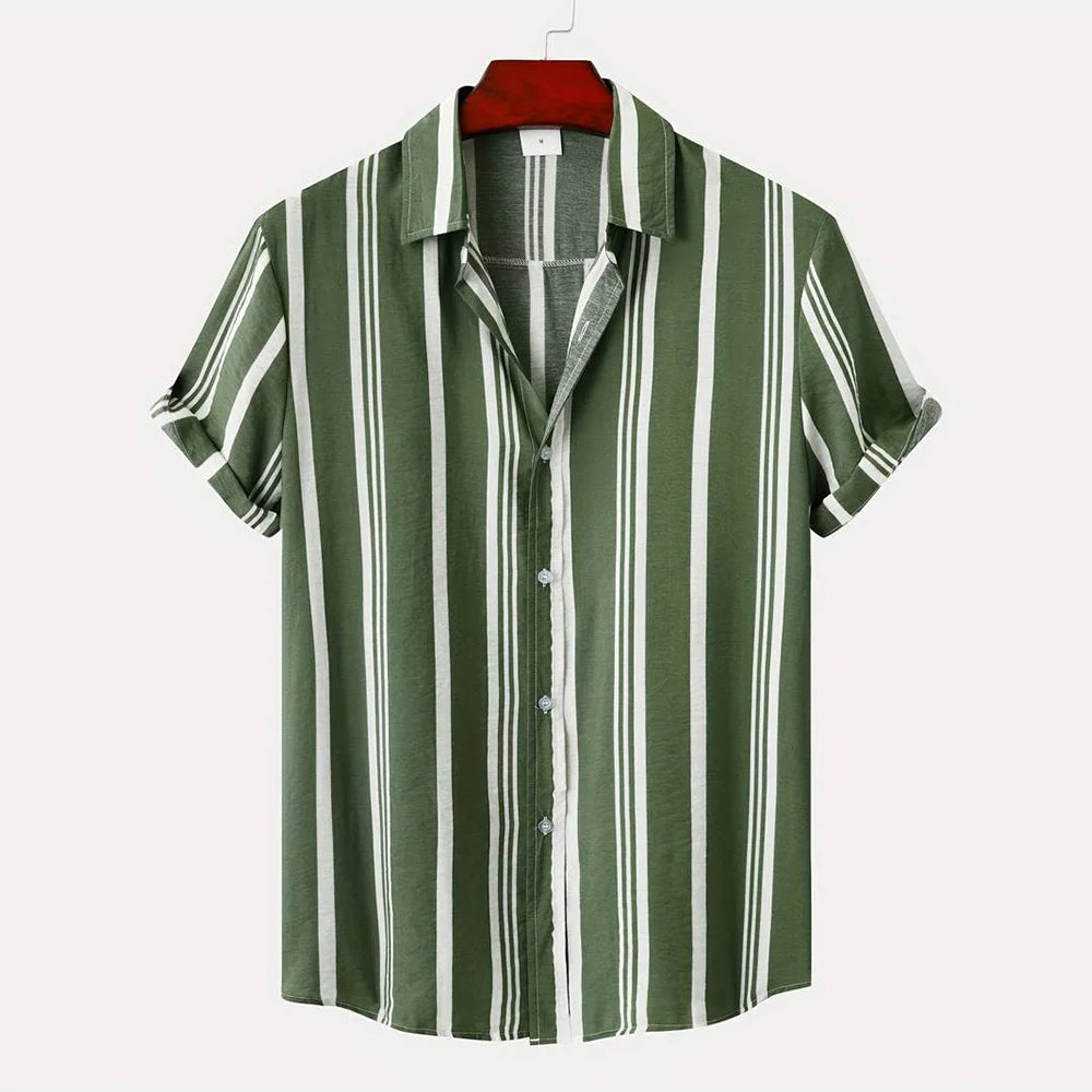 Herren Shirt | Breite Streifen | Klassischer Kragen | Sommer