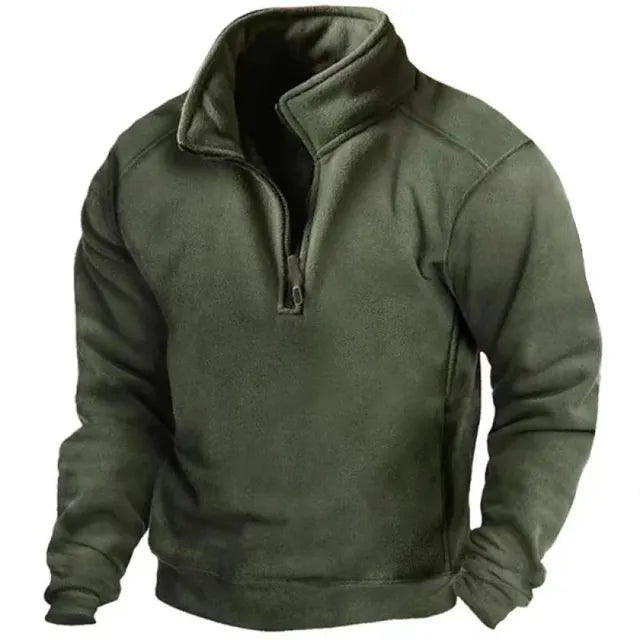 Herren Pullover | Winter Herren Pulli | Warmer Winddichter Half-Zip
