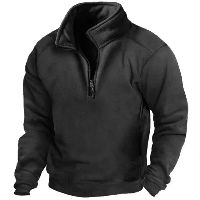 Herren Pullover | Winter Herren Pulli | Warmer Winddichter Half-Zip
