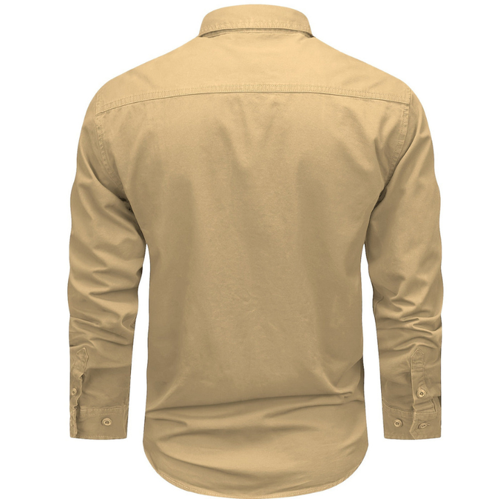Cargo Hemd Herren | Langarm Shirt Funktional | Kleider Herren Stil