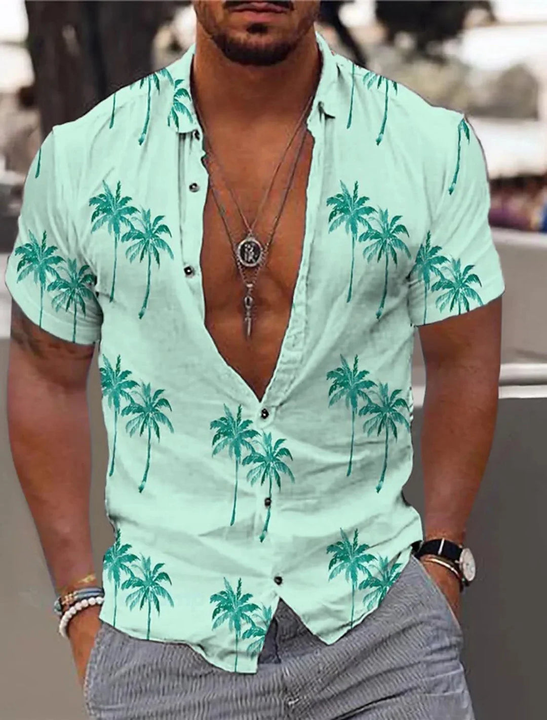 Herren Shirt | Tailliert | Knopfverschluss | Sommer