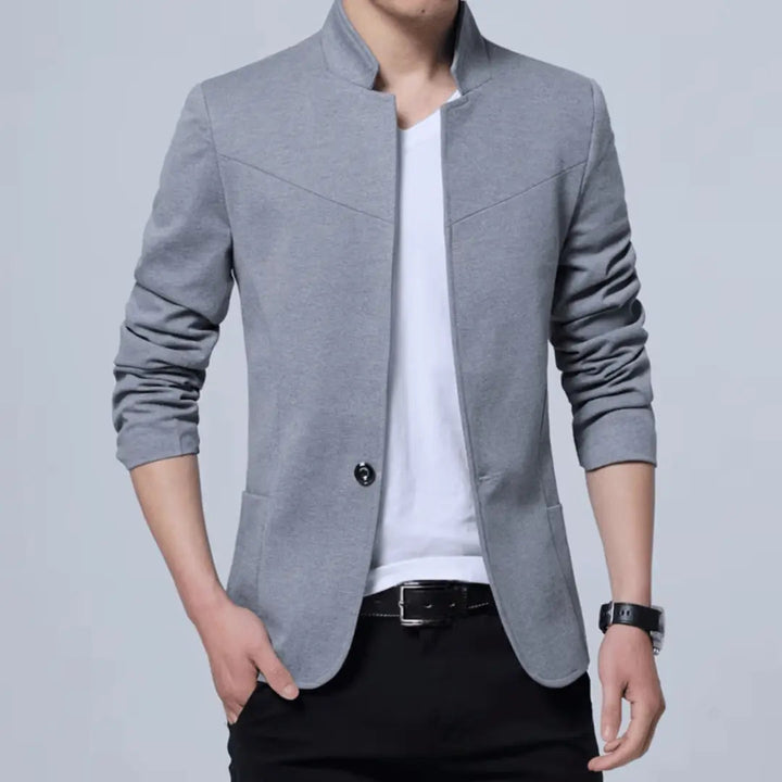 Herren Blazer | Moderner Stehkragen Slim | Elegant Kleider Look